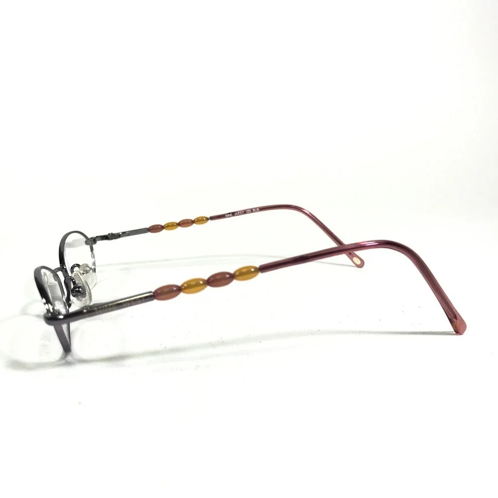 Nine West Petite Small Eyeglasses Frames RU5 Purple Silver Cat Eye 43-16-125